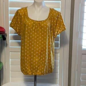 Cato Yellow Polka Dot Blouse